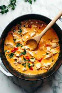 deglaze-with-chicken-stock-and-add-coconut-milk so chicken absorbs the taste easily