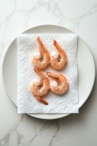 this image shows Fresh shrimp being cleaned and prepped on a cutting board, ready to be transformed into keto coconut shrimp.