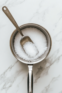 mixing-sugar-and-water-in-a-saucepan-for-french-buttercream