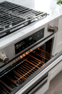 This image shows an oven being set to the desired temperature, ensuring it's properly preheated for baking the vegan brownie pie crust to perfection.