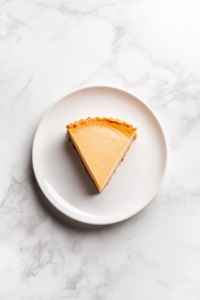 This image shows the vegan and gluten-free pumpkin pie baking in the oven, with the filling setting and the crust turning golden brown.