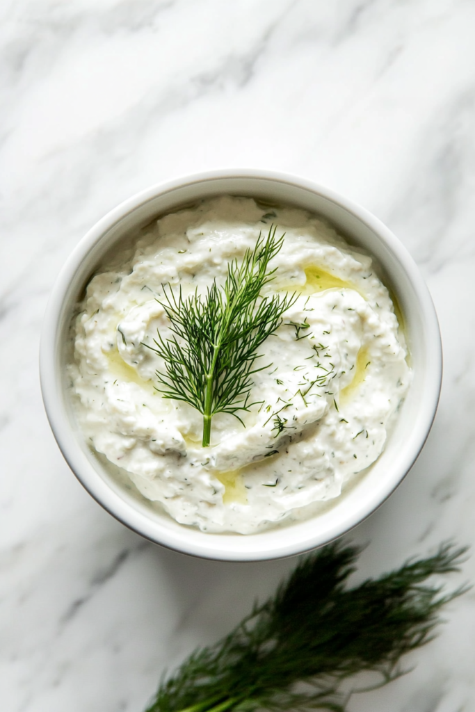 This image shows a bowl of creamy veggie dip resting on the counter, allowing the flavors to meld together for a richer and more delicious taste.