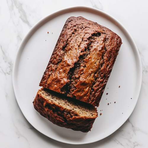 classic-banana-bread-with-golden-brown-crust-on-a-white-plate