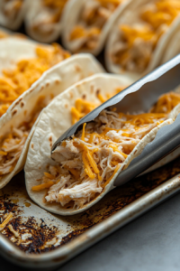 This image shows a brush applying olive oil to tortillas, ensuring they crisp up nicely in the oven.