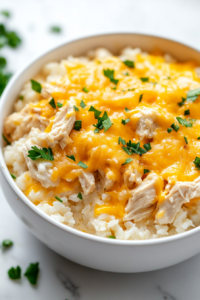 garnishing-creamy-chicken-rice-casserole-with-fresh-herbs-before-serving