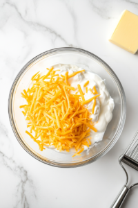 This image shows a spoon carefully scooping out the fluffy potato flesh, leaving behind sturdy skins for the second bake.