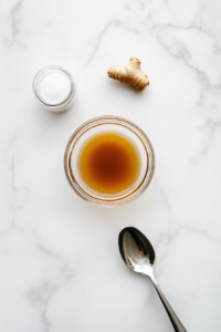 This image shows cornstarch being mixed with liquid ingredients to create a thickening mixture, which will help create the perfect filling for the apple crisp.