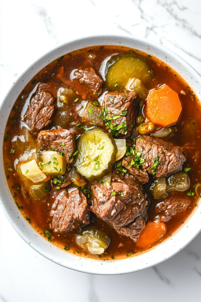 slow-cooker-beef-stew-with-napa-cabbage-and-pickles