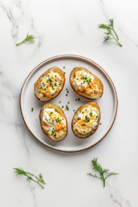 This image shows a freshly cooked baked potato being unwrapped from aluminum foil, revealing a soft interior, ready to be topped with cheese and chopped green onions for serving.