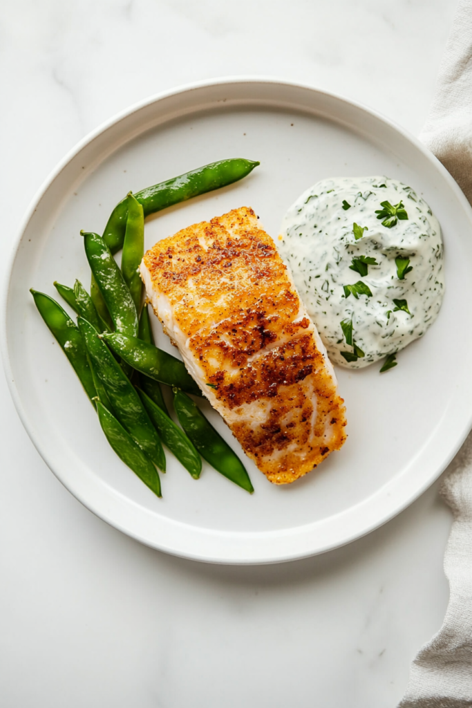 crispy-cod-with-charred-snow-peas-recipe