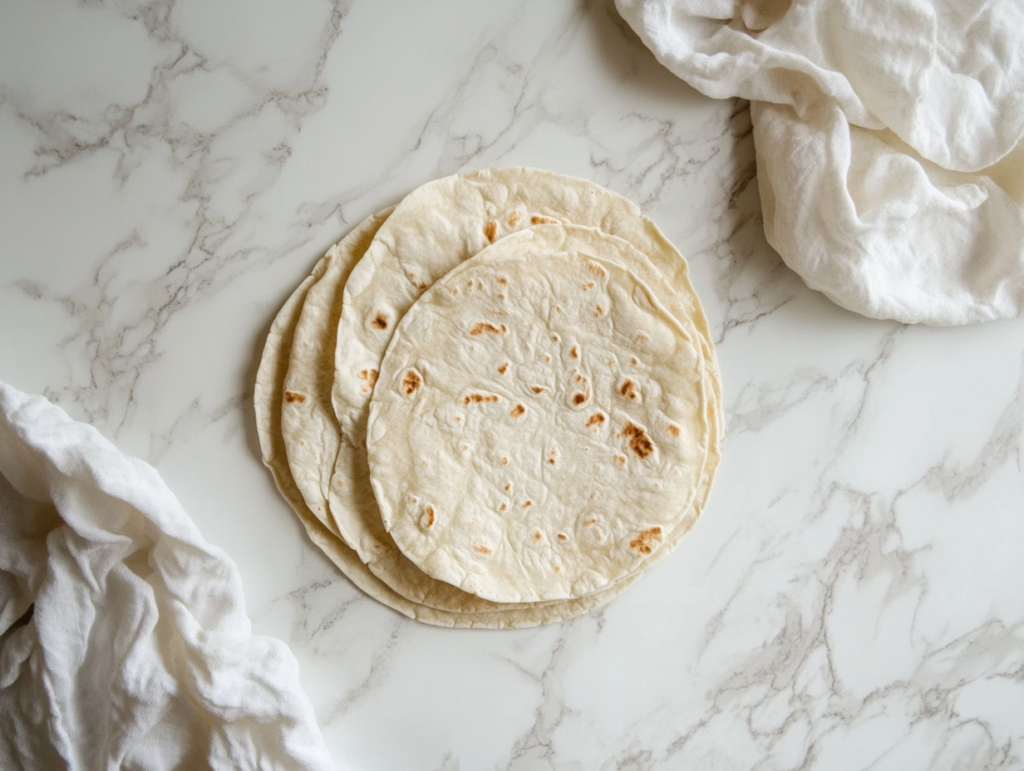 flour-tortillas-on-a-white-marble-slab-ready-to-be-stuffed-with-filling