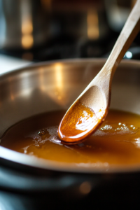 granulated-sugar-slowly-melting-in-a-pan-to-form-a-golden-caramel-syrup-for-flan-de-leche