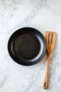 heating-the-skillet-on-stovetop-top-down-view