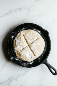 scoring-the-top-of-irish-soda-bread-dough-with-a-knife